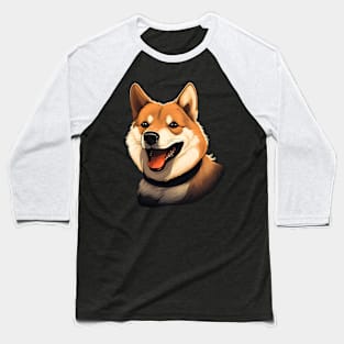 Cartoon Shiba Inu Dog - Cute Shiba Inu Baseball T-Shirt